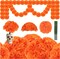 100PCS Artificial Marigold Flowers Heads Silk Orange Flower for Dia De Los Muertos Day of The Dead Diwali Home Decor Indian Theme Weddings DIY Wreath Garland Decoration